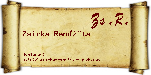 Zsirka Renáta névjegykártya